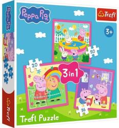 Trefl 3 az 1-ben puzzle (20, 36, 50 db-os) - Peppa malac (34873) (34873)