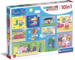 Clementoni 10 az 1-ben Szuper színes puzzle (18, 30, 48, 60) - Peppa malac (20271) (20271)