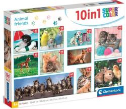 Clementoni 10 az 1-ben Szuper színes puzzle (18, 30, 48, 60) - Állatok (20283) (20283)