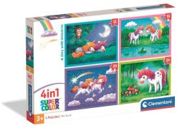Clementoni 4 az 1-ben Szuper színes puzzle (12, 16, 20, 24 db-os) - Egy nap, az Unikornissal (21740) (21740)