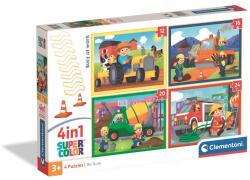 Clementoni 4 az 1-ben Szuper színes puzzle (12, 16, 20, 24 db-os) - Munkagépek (21741) (21741)