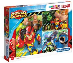 Clementoni 3 x 48 db-os Szuper Színes puzzle - Power Players (25258) (25258)