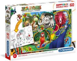 Clementoni 60 db-os Színezhető kétoldalas puzzle - Szafari (26994) (26994)