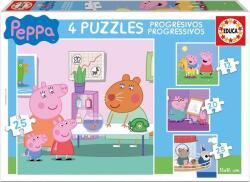 Educa 4 az 1-ben puzzle (12, 16, 20, 25) - Peppa malac (16817) (16817)