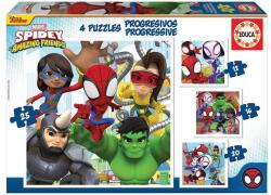 Educa 4 az 1-ben puzzle (6, 9, 12, 16) - Spidey és barátai (19295) (19295)