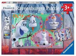 Ravensburger 2 x 12 db-os puzzle - Jégvarázs - Olaf a kedvenc (05153) (05153)