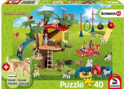 Schmidt Spiele 40 db-os Schleich puzzle figurával - Farm World - Happy Dogs (56403) (56403)