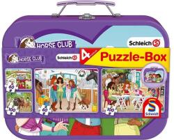 Schmidt Spiele 2x60+2x100 db-os Schleich puzzle fém bőröndben - Horse Club (56515) (56515)