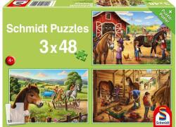 Schmidt Spiele 3 x 48 db-os puzzle - My Favorite Horses (56519) (56519)
