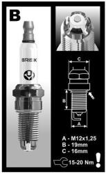 BRISK BOR12LGS Gyújtógyertya, PREMIUM LGS RACING sorozat (M231-135)