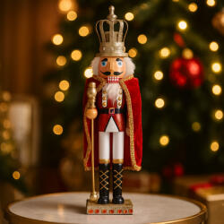 Deconline Xmas Diótörő király valódi fa 42 cm, karácsonyi figura (504034-KING)
