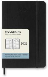 Moleskine 2026 S havi, puha borító, fekete (DSB12MN2Y26)