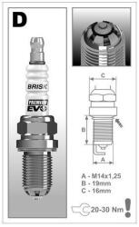 BRISK DR17SXC Gyújtógyertya, Premium EVO sorozat (M231-119)