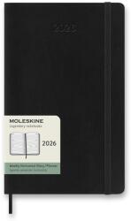 Moleskine 2026 L vízszintes heti, puha borító, fekete (DSB12WH3Y26)