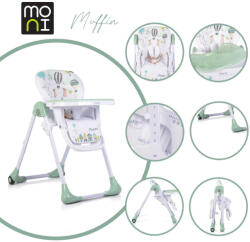 Moni Muffin multifunkciós etetőszék - Menta - pepita