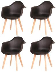  Étkezőszék, minimalista design, bükkfa lábak, fekete