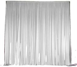 Háttérfüggönyök, elegáns selyem anyag, testreszabható kivitel, FEHÉR, 3x3 m