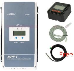 MPPT napelemes töltésvezérlő, automatikus háttérvilágítású LCD, WIFI MT50 távirányító, MT50 érzékelővel, Tracer6415AN