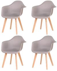  Étkezőszék, minimalista design, bükkfa lábak, szürke