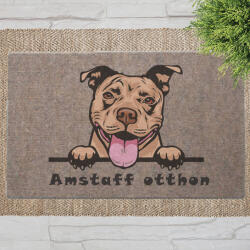  Amstaff kutyás lábtörlő barna háttérrel (60 x 40 x 0, 2 cm)