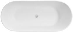 Besco Cada de baie freestanding ovala, compozit 160 cm, Black&White, Besco Moya WMD-160-MWG (WMD-160-MWG)