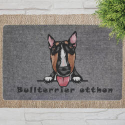 Bullterrier kutyás lábtörlő szürke háttérrel (60 x 40 x 0, 2 cm)