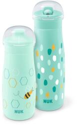 Nuk Mini-Me Műanyag Gyerek Kulacs készlet 2 darabos 300 /450 ml - Menta mintás (10225336) (10225336)