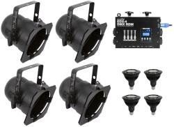 EUROLITE Set 4x PAR-38 Spot bk dim2warm + EDX-4 DMX RDM LED Dimmer pack