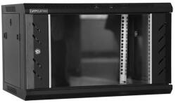 Dateup Rack 6U 600x450, dezasamblat, montare pe perete, usa din sticla, panouri laterale detasabile si securizate , culoare negru RAL 9004, DATEUP MP. 6406.9001 (MP.6406.9001)