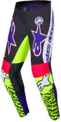 Alpinestars Supertech Dirt Studios limitált kiadású motokrossz nadrág fehér-lila-rózsaszín-fluo sárga