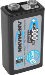 ANSMANN 9V akku NiMH 8, 4 V 300 mAh, Ansmann maxE 6LR61, HR6F22, HR9V, HR22, 6LR21, 6AM6, 6LP3146, MN1604, E Block (5035453) (5035453)