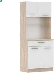  Négyajtós szekrény, sonoma tölgy/fehér, DOMIS NEW