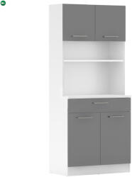  Négyajtós szekrény, fehér/grafit, DOMIS NEW