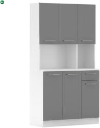  Hatajtós szekrény, fehér/grafit, PELION NEW