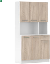  Hatajtós szekrény, fehér/sonoma tölgy, PELION NEW