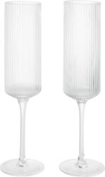 Ferm Living Pahare de șampanie Ripple Flutes, transparente, 2 buc (1104271423) Pahar