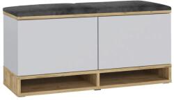  Cipőtartó ülőkével White/ Craft/ Grey (biały- craft KANSAS z półką szar)