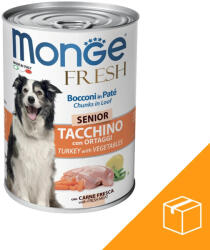 Monge Fresh Chunks in Loaf Senior Konzerv Kutyáknak (Pulyka és Zöldségek) - 24x400 g