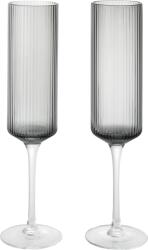 Ferm Living Pahare de șampanie Ripple Flutes, gri fumuriu, 2 buc (1104271424) Pahar