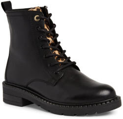 Marco Tozzi női fűzős-cipzáras fekete bőr bakancs 25238-45-098 07691