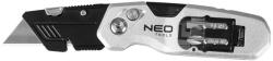 NEO TOOLS Trapézpengés kés, összecsukható, alu házas, 1+3 penge, 2 db csavarhúzóbittel 63-705