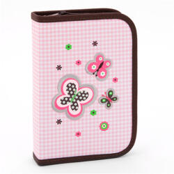 Ars Una fehér / rózsaszín kockás / pillangós kihajtható tolltartó 92796751