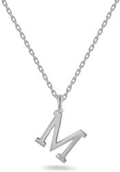 Heratis Forever M betűs medál gyémánttal, szerencsét hozó, fehérarany, 14 karátos IZBR995MA