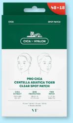 VT Cosmetics Patch-uri pentru față cu extract de centella Pro Cica Centella Asiatica Tiger Clear Spot Patch - 66 buc Masca de fata