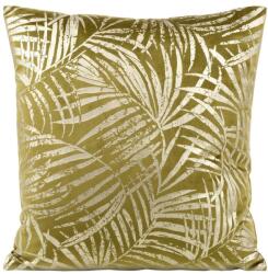 Takoy Puha bársony díszpárnahuzat arany levélmintával