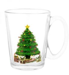 Altom Design Karácsonyi üvegbögre apró karácsonyfa mintával - 300 ml (IMO-ALT-0103003460-02850)