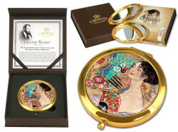 Hanipol Kézitükör nagyítós, fémkeretben, dobozban 11cm, Klimt: Lady with Fan