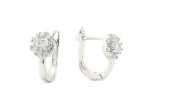 Ezüst baba fülbevaló franciakapcsos fehér kövekkel