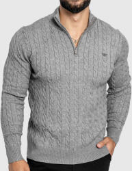 Iron Aesthetics Férfi kötött pulóver Iron Aesthetics Cable Knit, szürke: XL Szürke