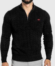 Iron Aesthetics Férfi kötött pulóver Iron Aesthetics Cable Knit, fekete: XL Fekete